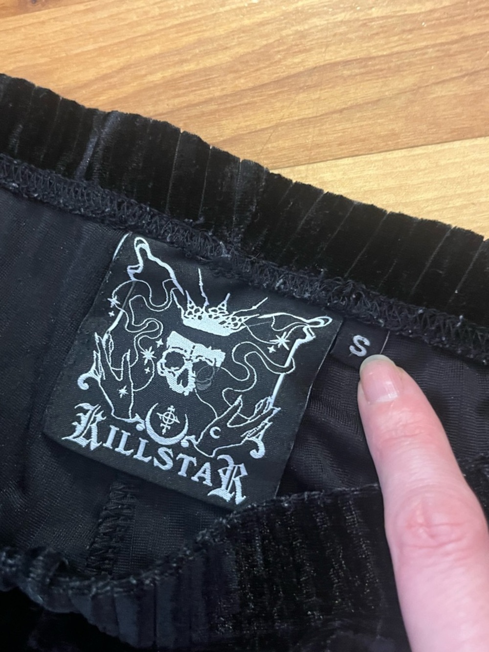 Killstar Harper Velvet Ribbed Bell Bottoms Stretch - Picture 5 of 5